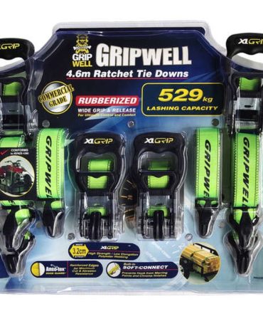 Gripwell Grizzly Grip Ratchet Tie Down 4.6m 529kg 4 Pack