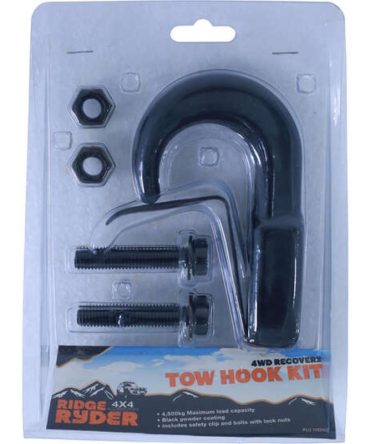 Ridge Ryder Tow Hook Kit Black 4500kg