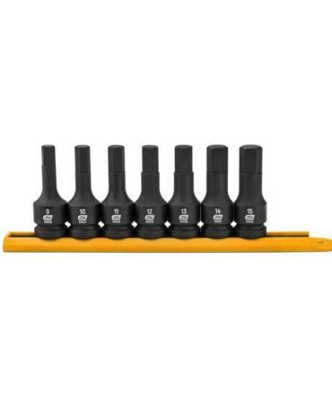 GearWrench 7 Piece 1/2 Drive Hex Bit Impact Metric Socket Set 82, – 84940