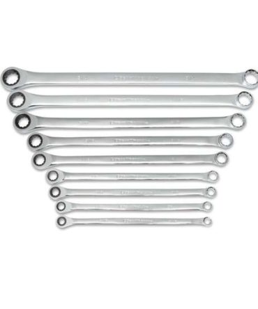 GearWrench Double Box End Ratcheting Wrench Set With Tray X Large – Imperial, 9 Piece – 85998